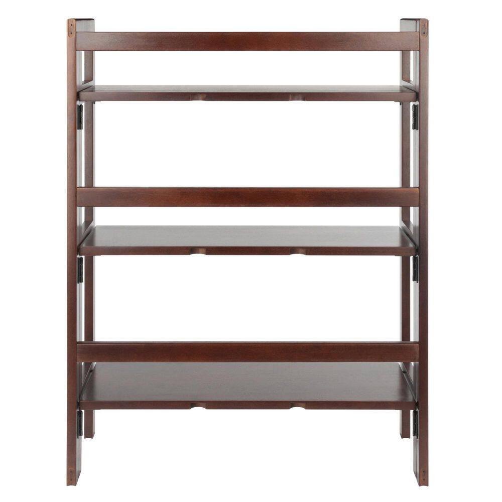 WINSOME WOOD Terry 3-Tier 38 in. H Foldable Walnut Bookshelf