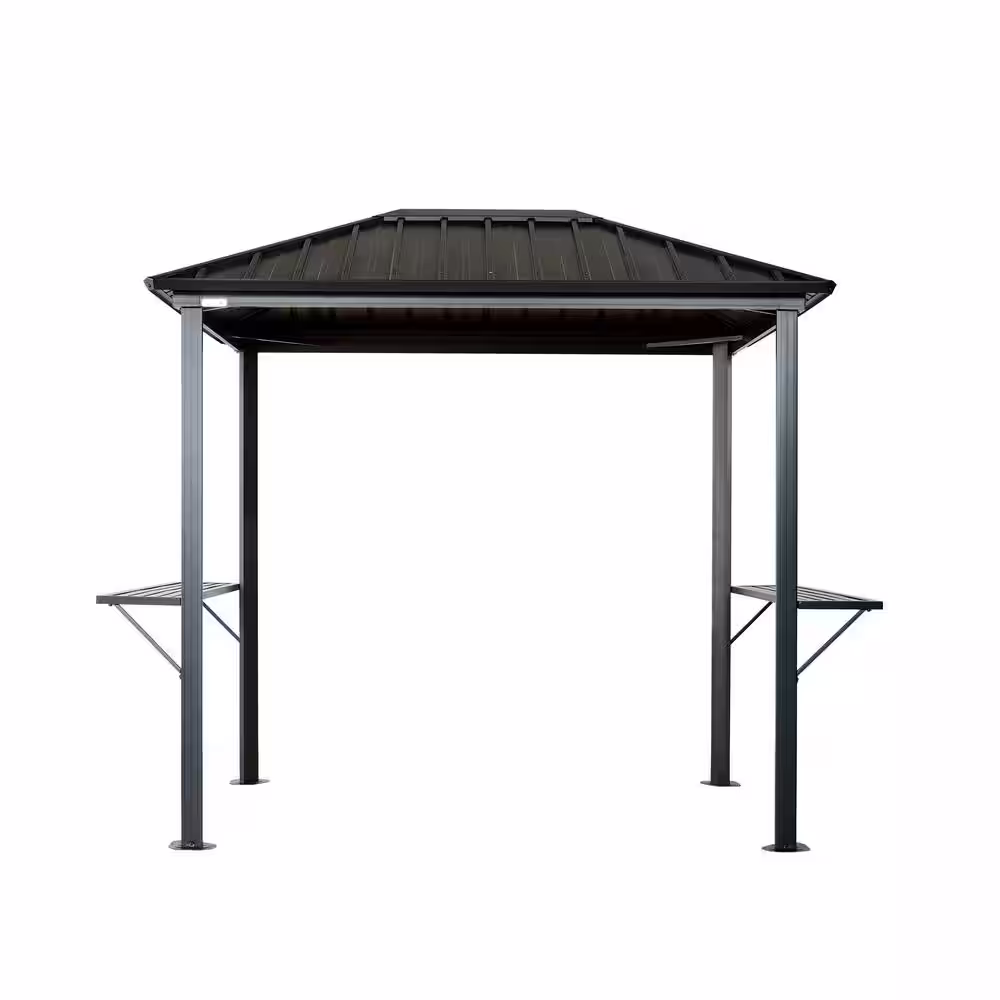 Sojag Dakota 6 ft. x 8 ft. Brown Grill Rustproof Aluminum Framed Gazebo
