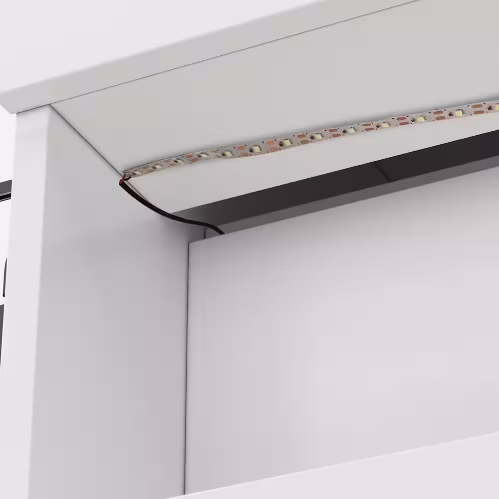 None Wooden Computer Desk, White Writing Desk with 2 Drawers, Keyboard Tray and Eco-Friendly Paint Finish, 47.2 in. W