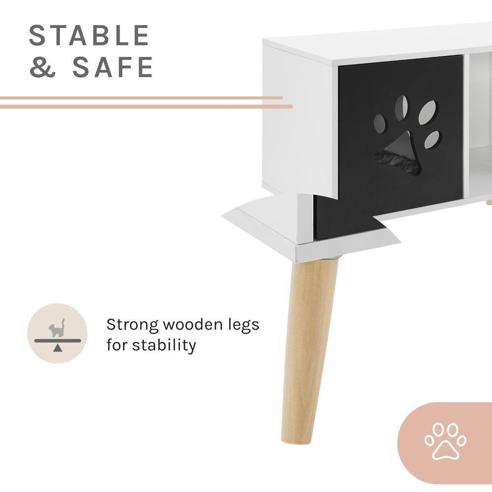 Sam's Pets Convertible 22 in. Black and White Cat Tree End Table