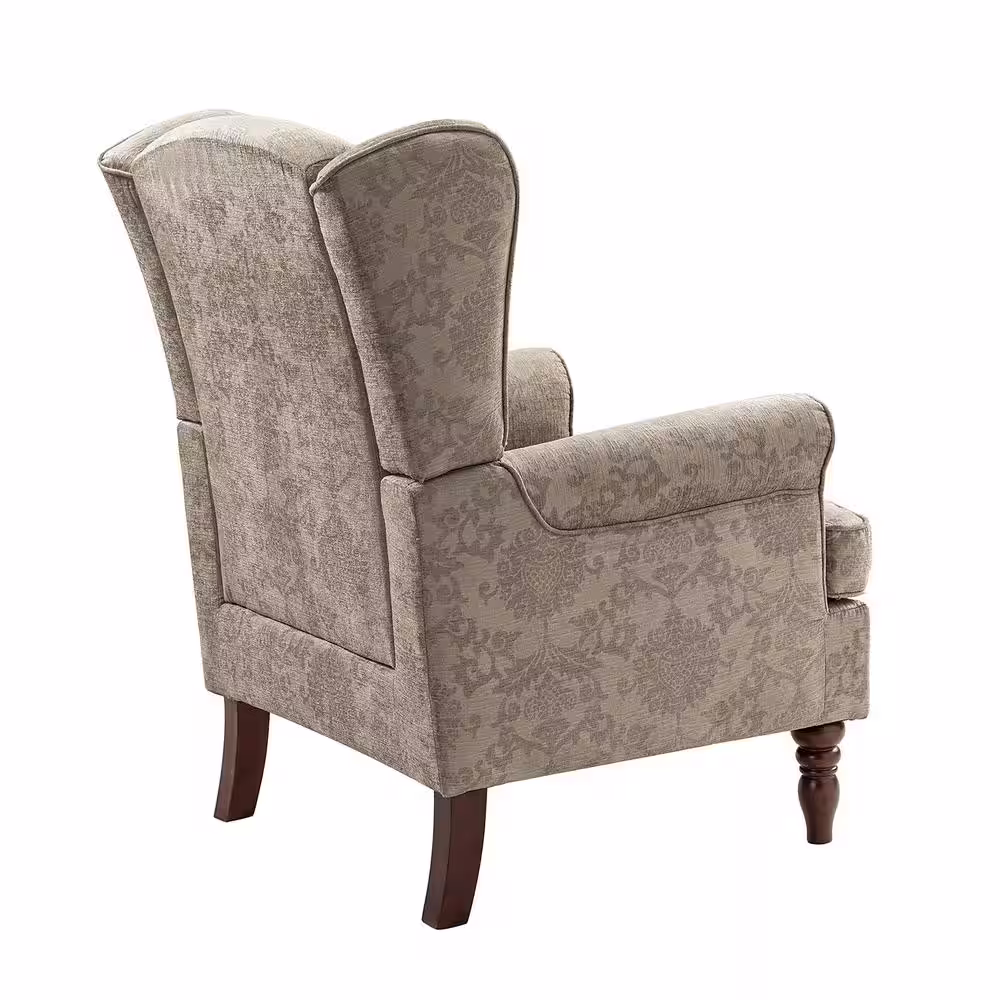 JAYDEN CREATION Daunus Brocade Traditional Style Upholstered Armchair with Turned Legs (Set of 2)