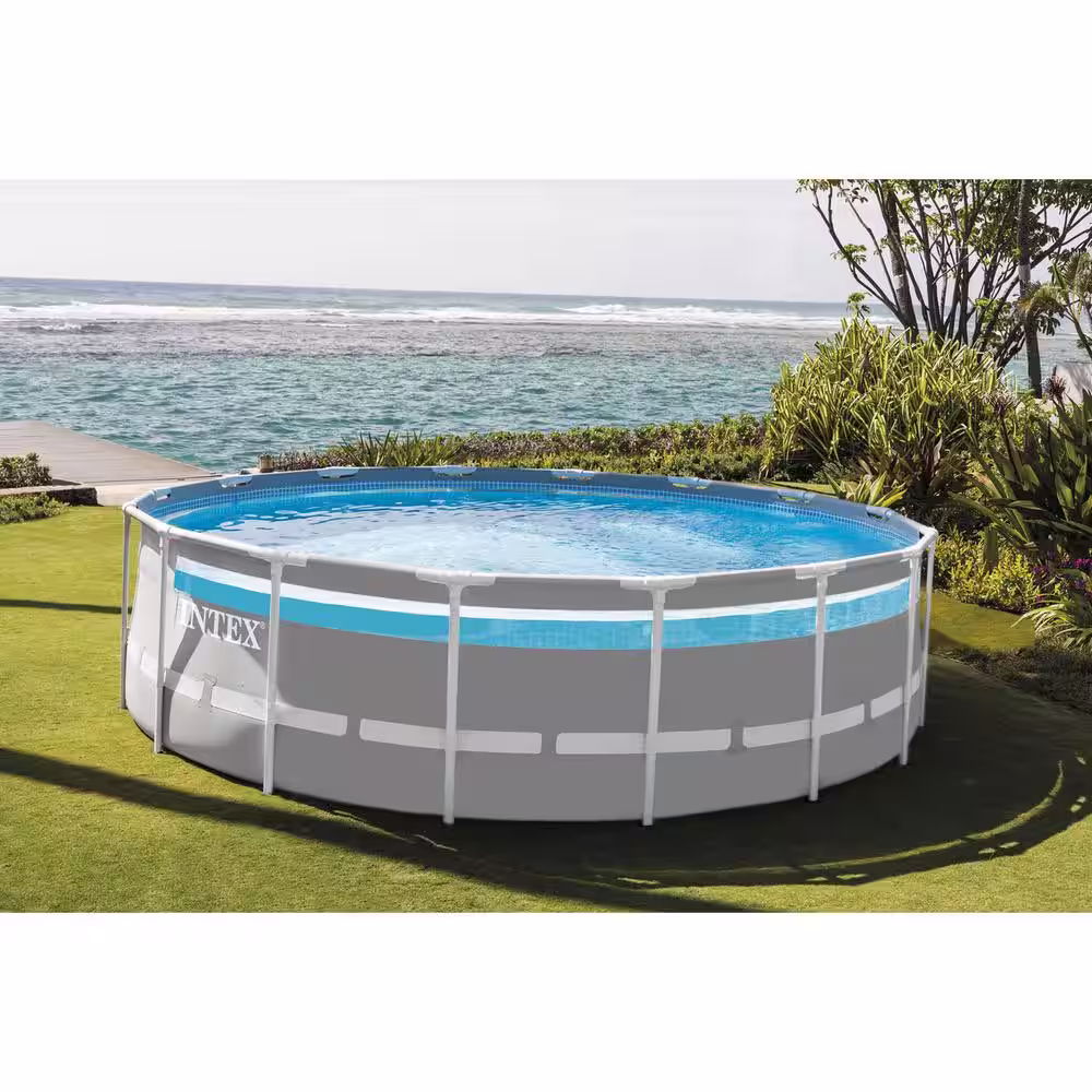 Intex 16 ft. x 48 in. Clearview Prism Above Ground Swimming Pool with Pump