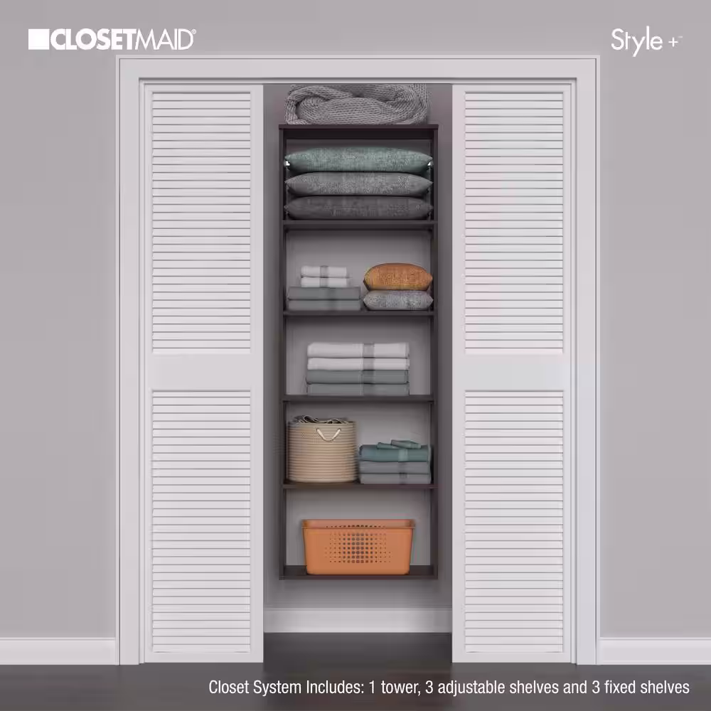 ClosetMaid Style+ 25 in. W Chocolate Hanging Wood Closet Tower