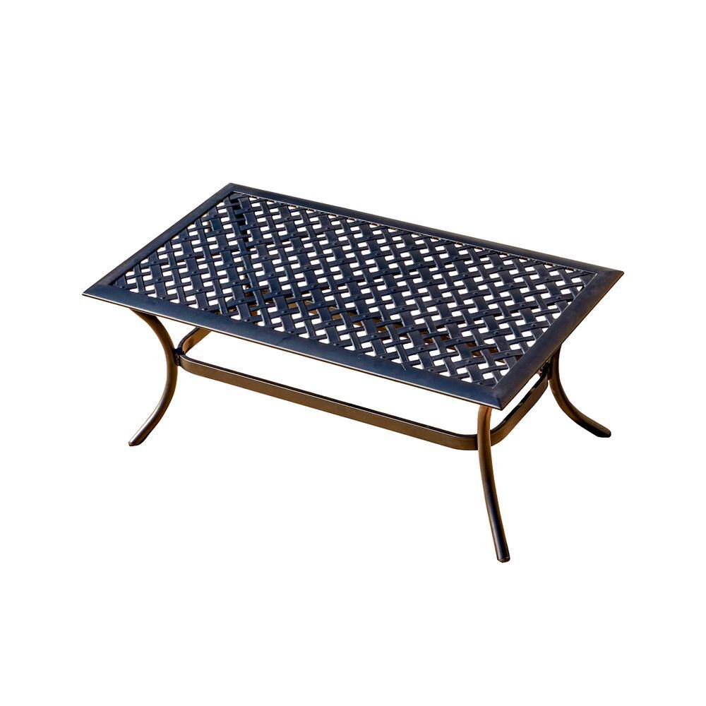 Patio Festival 4-Piece Metal Patio Conversation Set with Blue Cushions