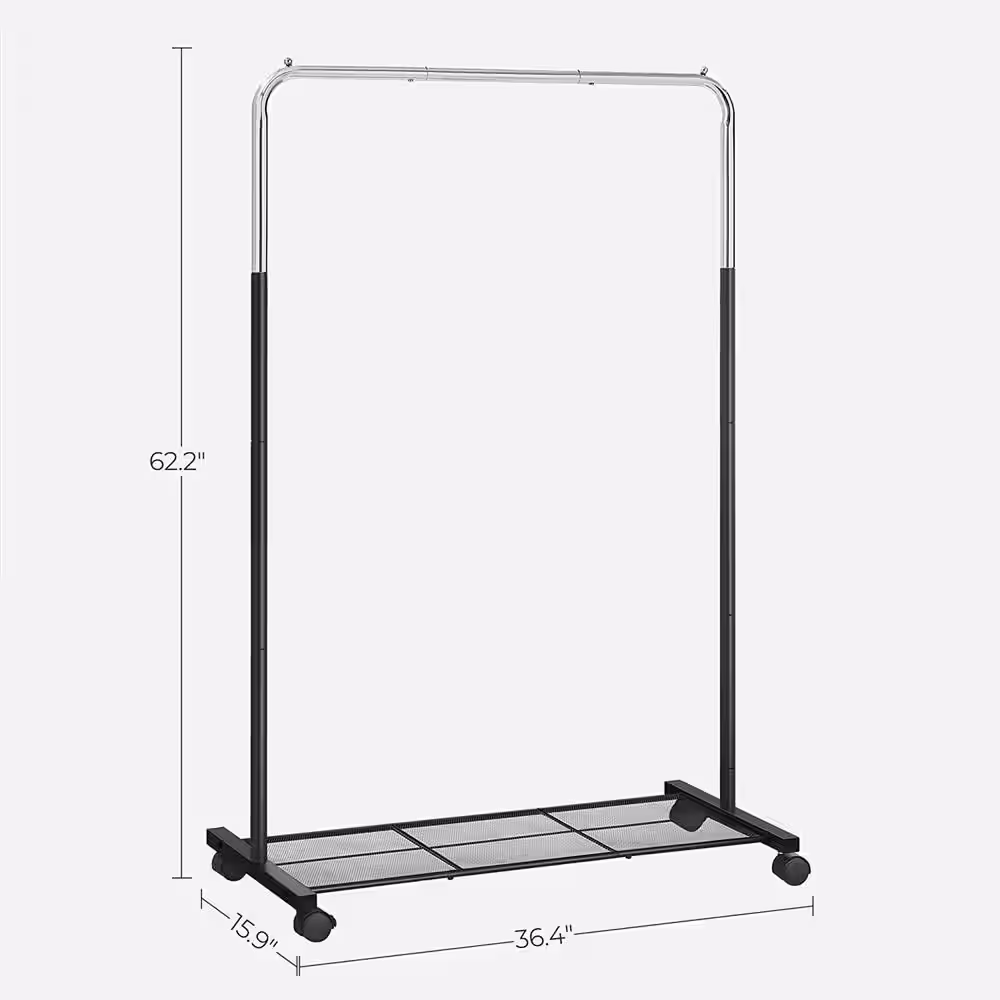 None Chrome Metal Garment Clothes Rack 36 in. W x 62 in. H