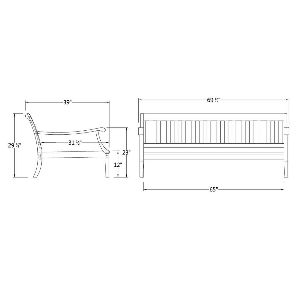 None Wales 4-Piece Wood Patio Conversation Set with Oyster Cushion