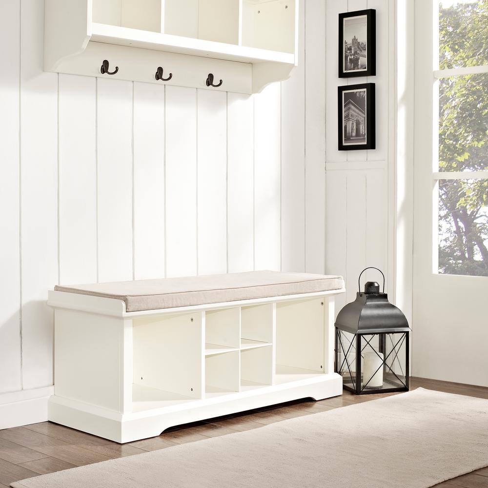CROSLEY FURNITURE Brennan Entryway Storage Bench in White