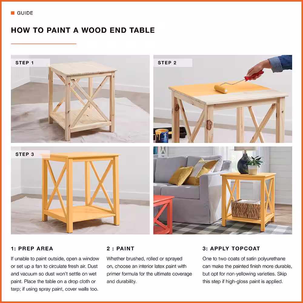 StyleWell 4-Shelf Unfinished Natural Pine Wood X-Cross Standard Bookcase (48 in. H)