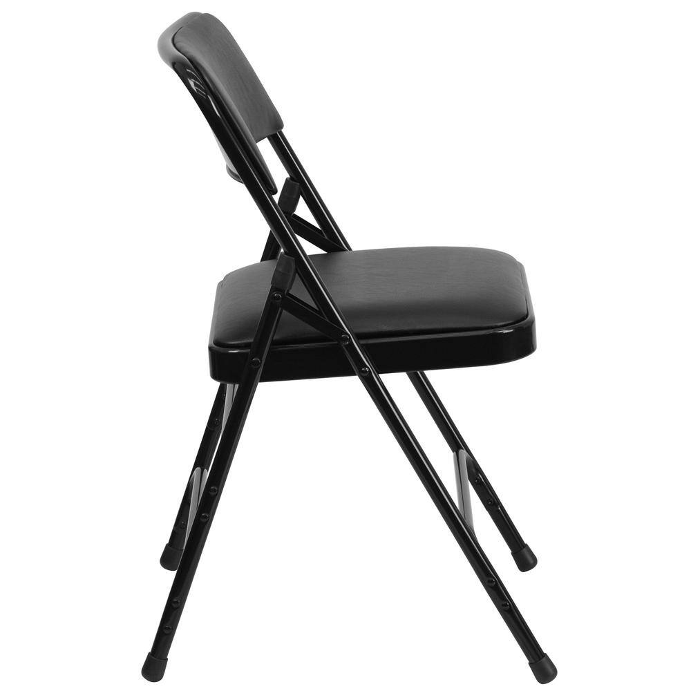 Flash Furniture Black Vinyl/Black Frame Metal Folding Chair (4-Pack)