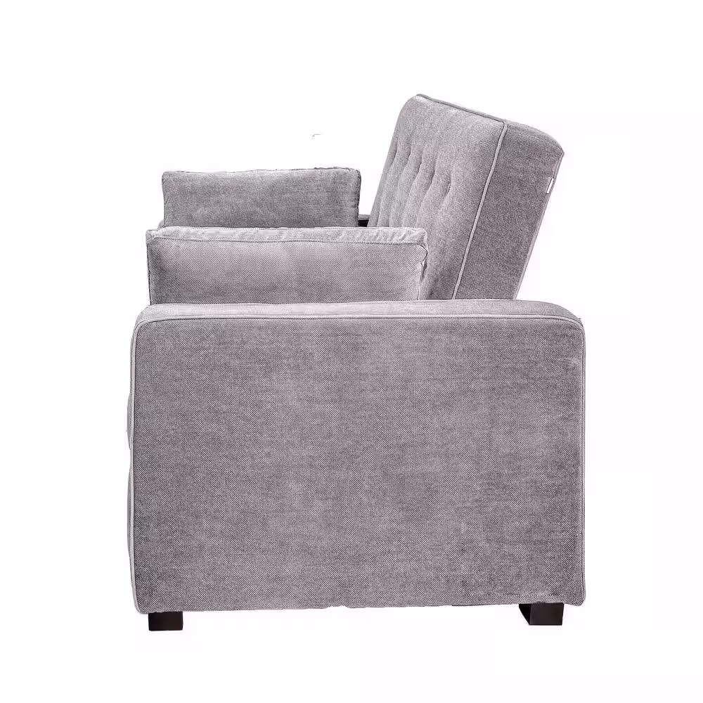 Serta Tina Convertible Sofa Full in Light Grey Polyester