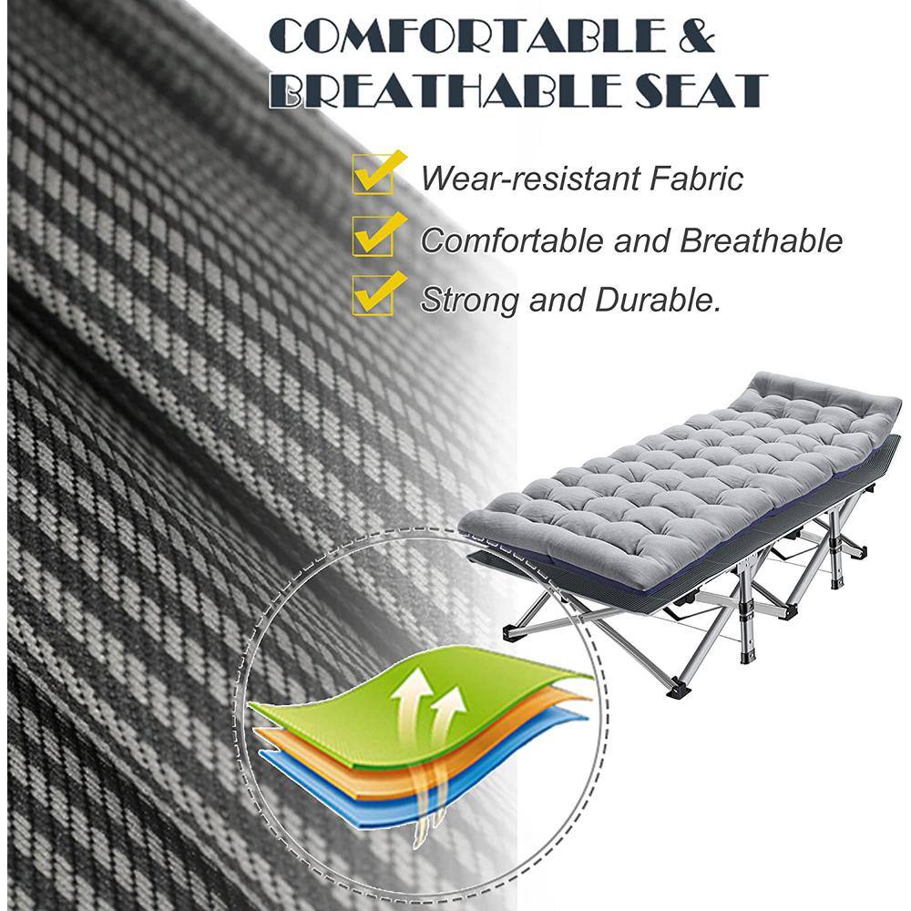 None 6.25ft. Folding Camping Cot Portable Hammock with Mattress&Storage Bag, 2PK Blue