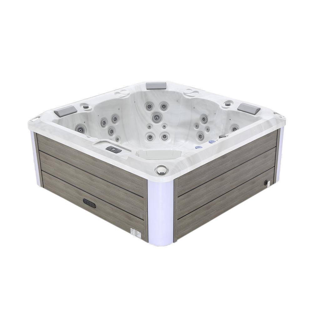 Empava 5-Person 41-Jet Premium Acrylic Lounger Spa Standard Hot Tub with Bluetooth Sound System and 2-step Ladder