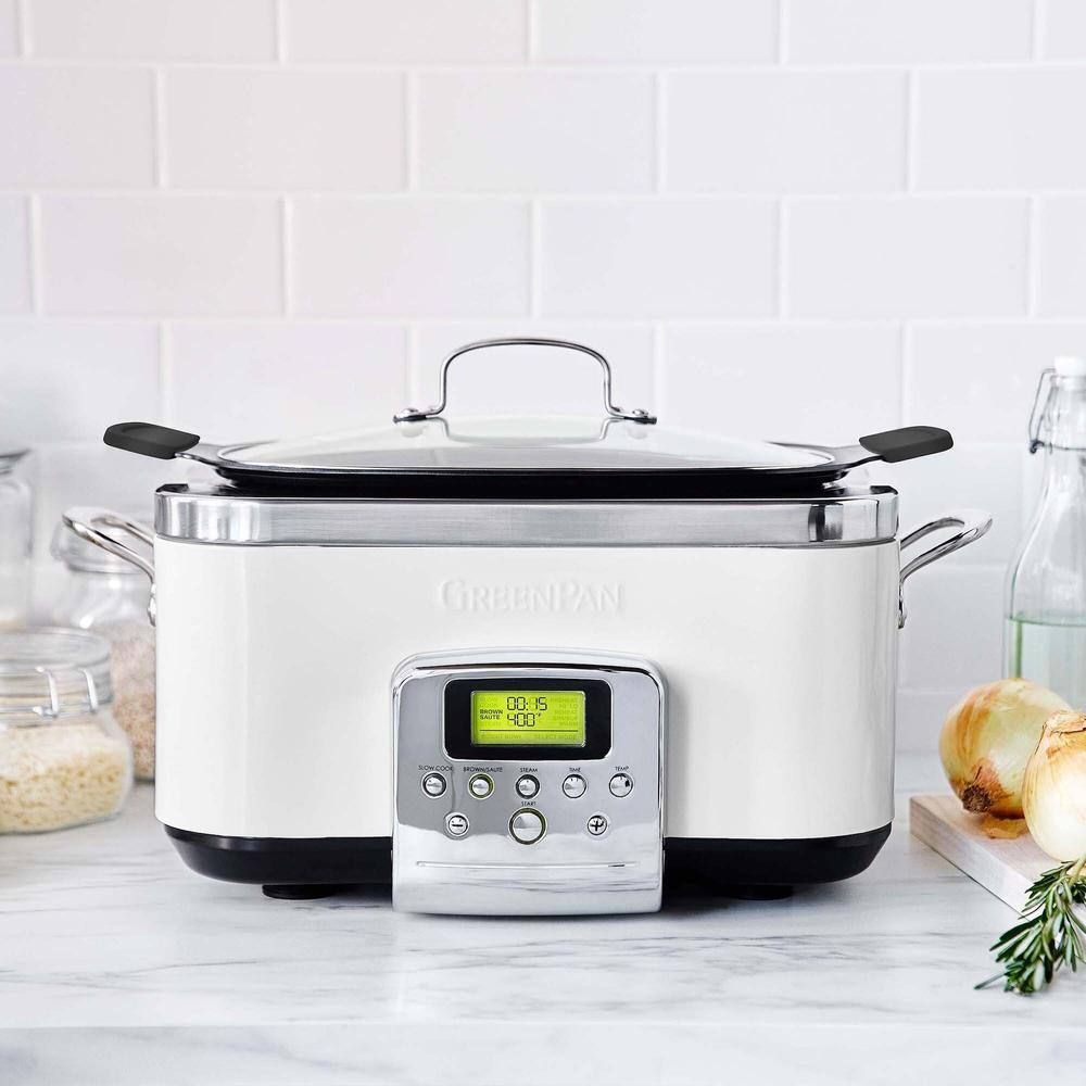 GreenPan Ceramic Nonstick 6 Qt. Cloud Cream Slow Cooker