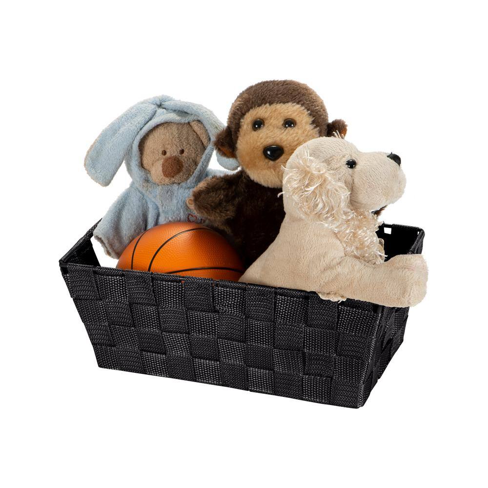 SIMPLIFY 8 in. H x 12 in. W x 10 in. D Black Fabric Cube Storage Bin