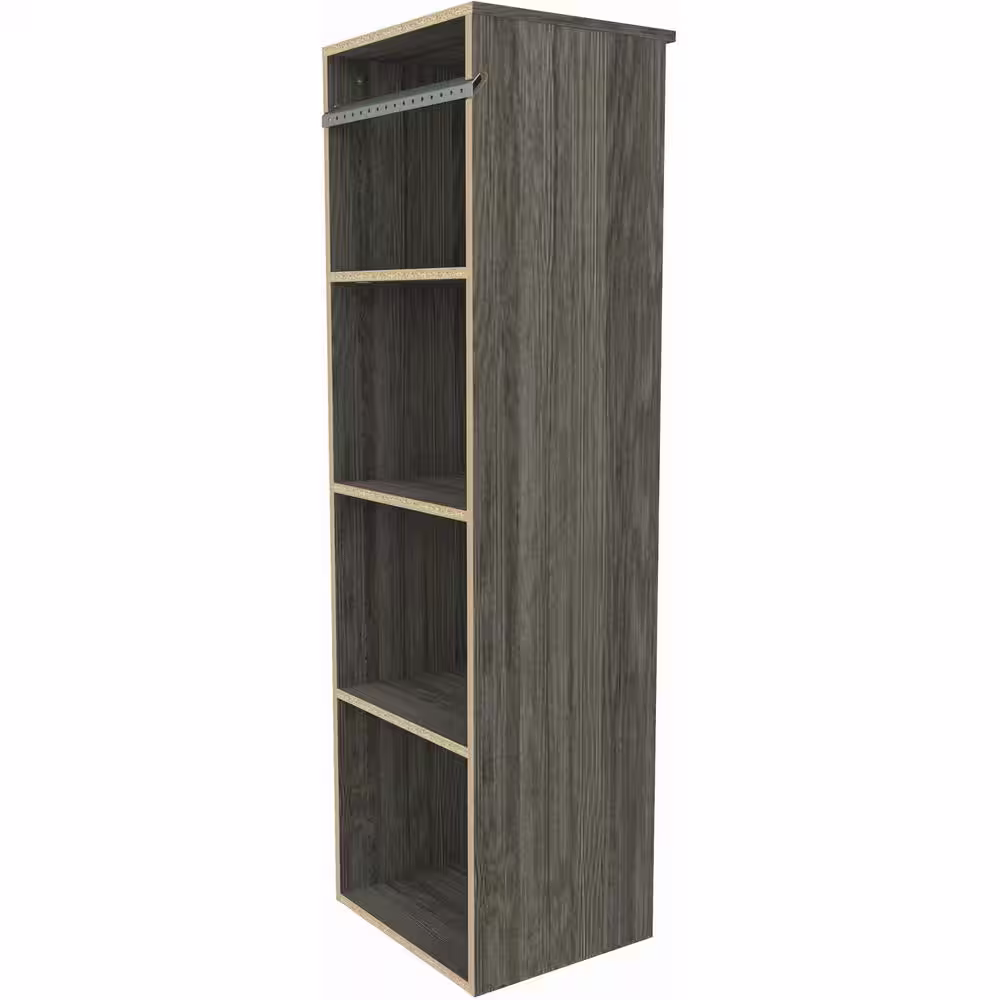 ClosetMaid Style+ 17 in. W Coastal Teak Hanging Wood Closet Tower