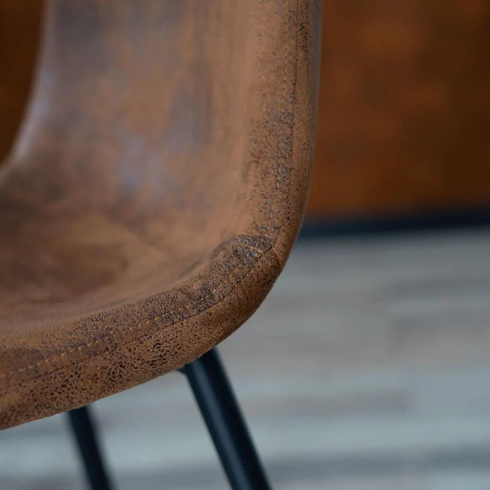 Homy Casa Charlton Brown Faux Suede Upholstered Dining Chairs (Set of 4)