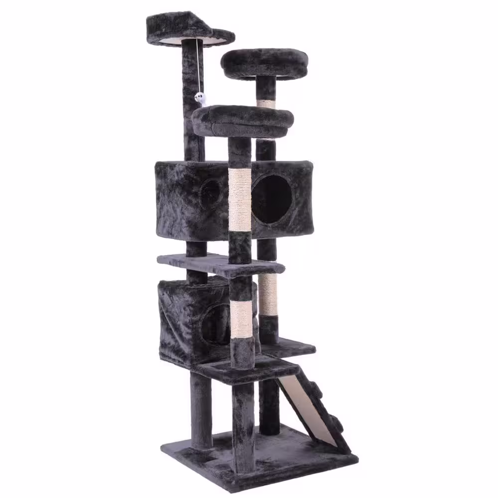 COZIWOW 60 in. Cat Tree Tower with Hanging Toy