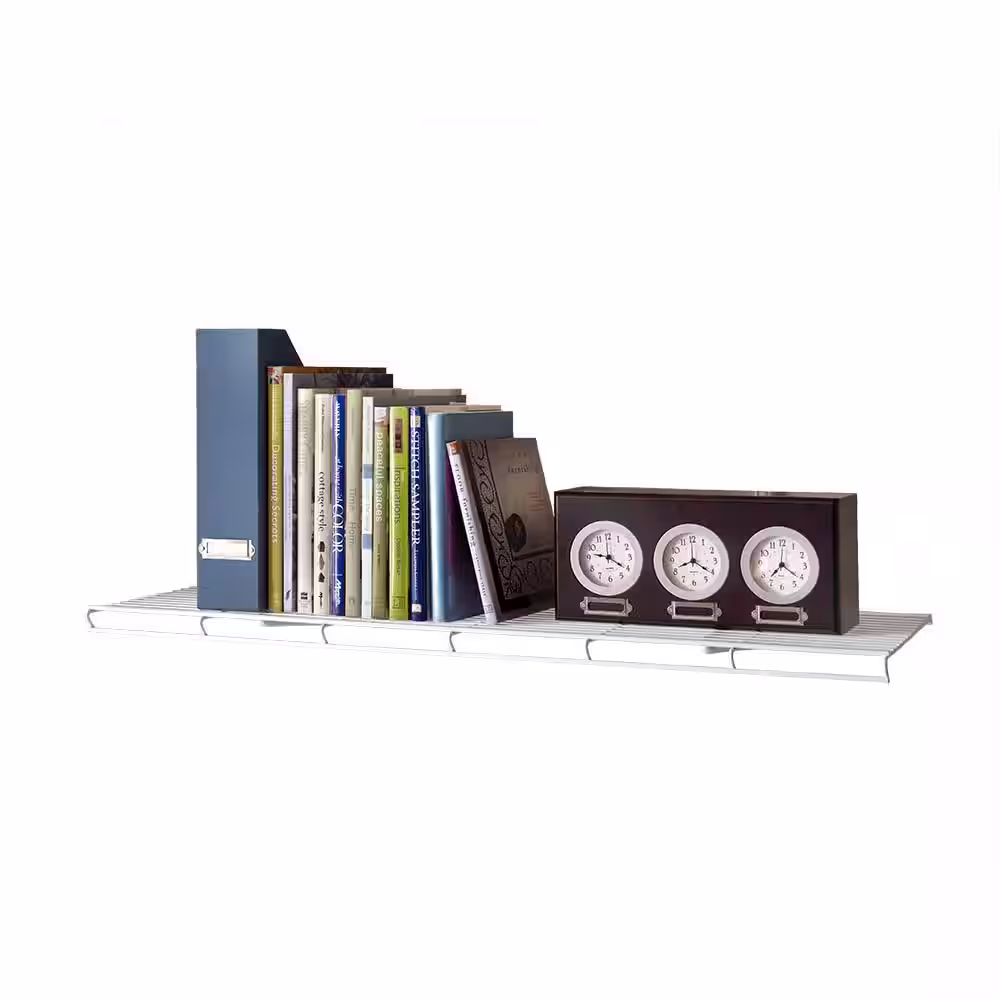 ClosetMaid ShelfTrack 12.25 in. D x 36.25 in. W x 3 in. H White Wire Book Shelf Steel Closet System