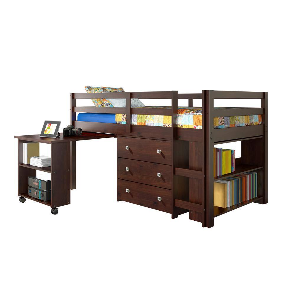 Donco Kids Cappuccino Twin Low Loft Bed