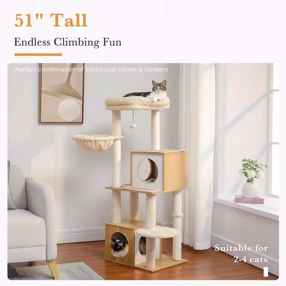 None Scratching Posts and Trees, Luxurious Cat House, Cat Tree