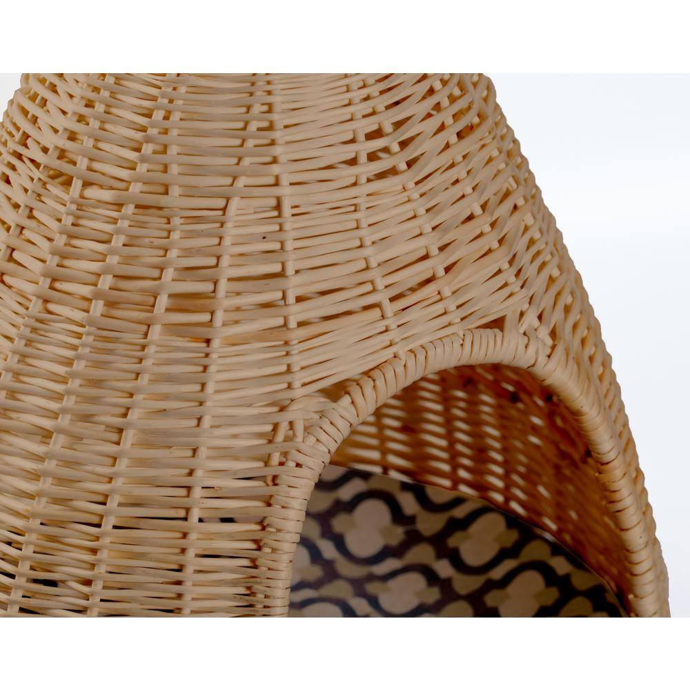 None Natural Willow Pet Sleeping Bed Cave Basket For Dog or Cats with Cushion