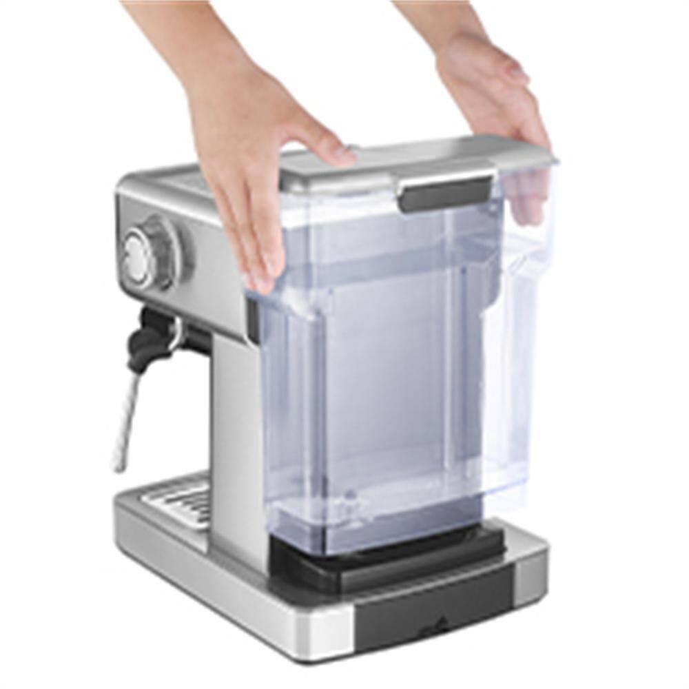 None 2- Cup Silver 20 Bar Espresso Machine with Milk Frother, 1.8L Water Tank, Stainless Steel