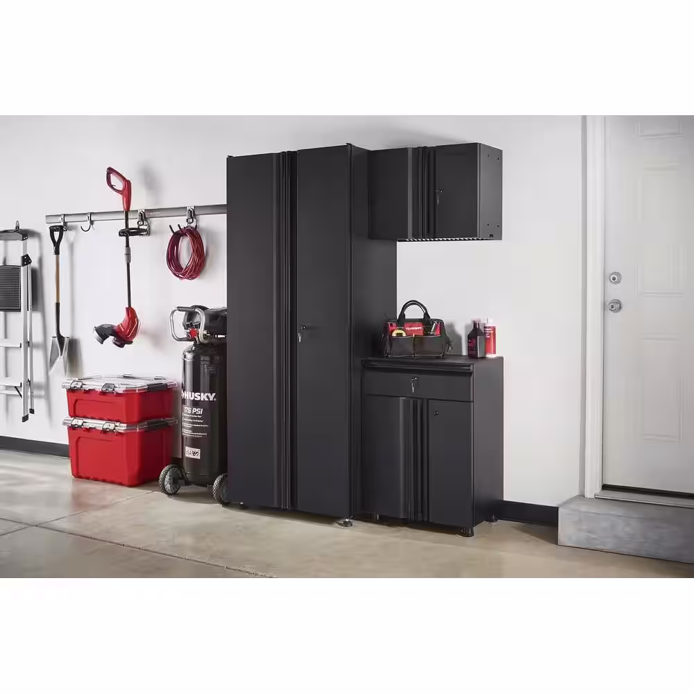 Husky 3-Piece Regular Duty Welded Steel Garage Storage System in Black