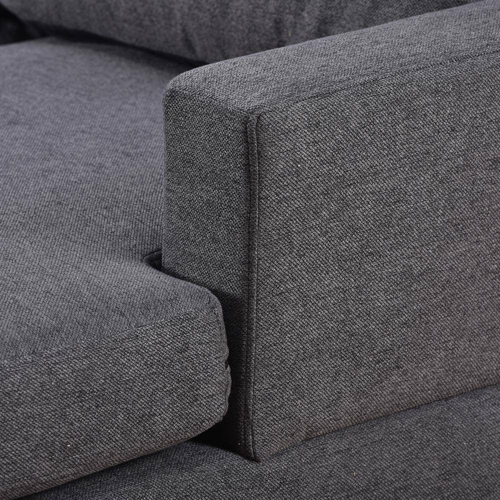 Harper & Bright Designs Modern Large 125.6 in W Square Arm Polyester Upholstered U Shaped Sectional Sofa in Gray