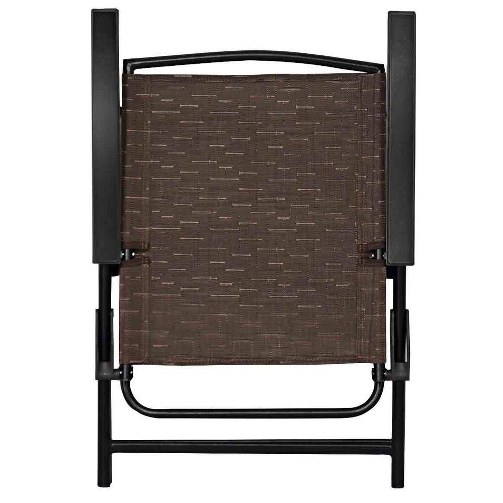 Costway 21 in. W x 33 in. D x 15 in. H Brown Metal Armrest Folding Chairs Patio Garden Camping (Set of 4-Chairs)