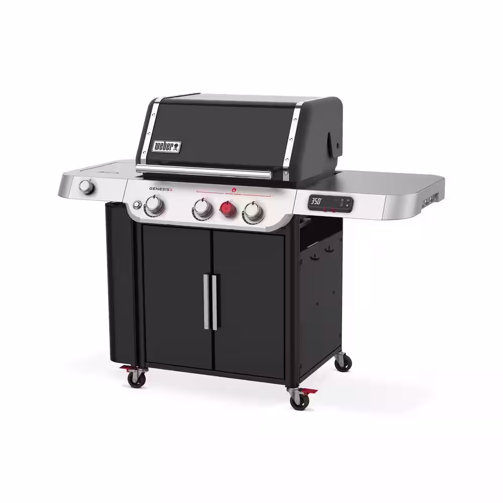 Weber Genesis Smart EX-335 3-Burner Propane Gas Grill in Black with Side Burner
