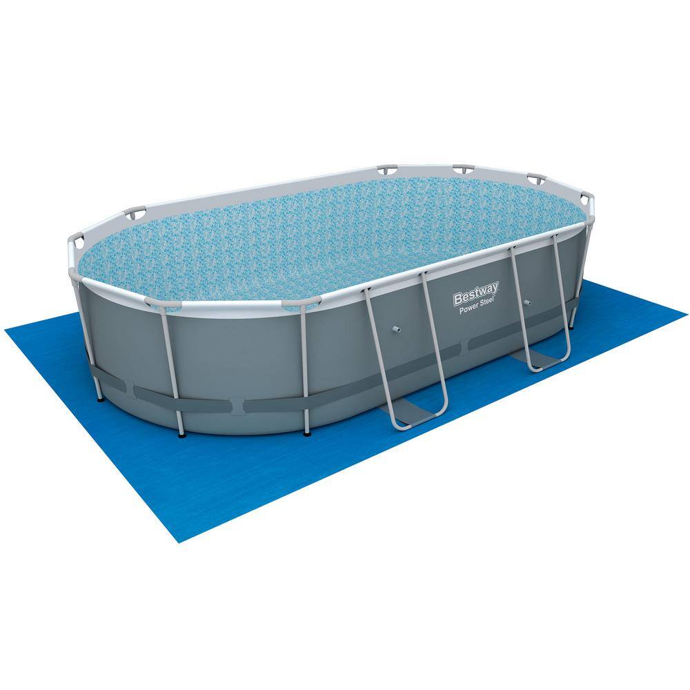 Bestway Steel 16 ft. x 10 ft. Metal Above Ground Pool Set and Maintenance Kit