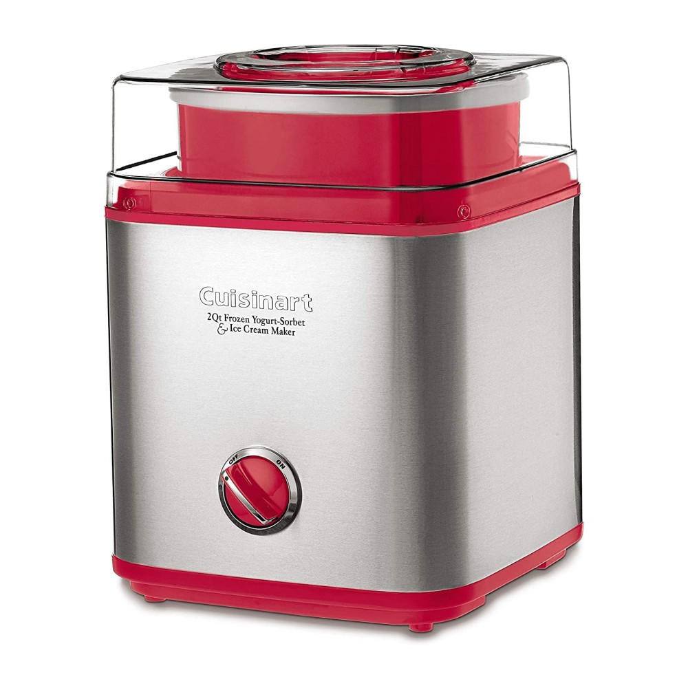 None 2 qt. Stainless Steel Ice Cream Maker Frozen Yogurt Maker with Double Insulation in Red (1-Pack)