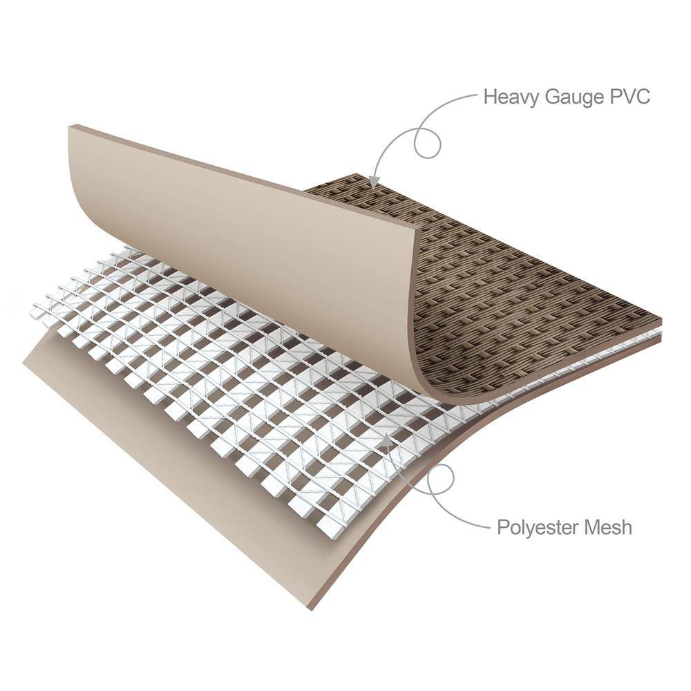 None 24 ft. x 12 ft. Rectangular 52 in. Deep Metal Frame Above Ground Pool, Brown Basketweave