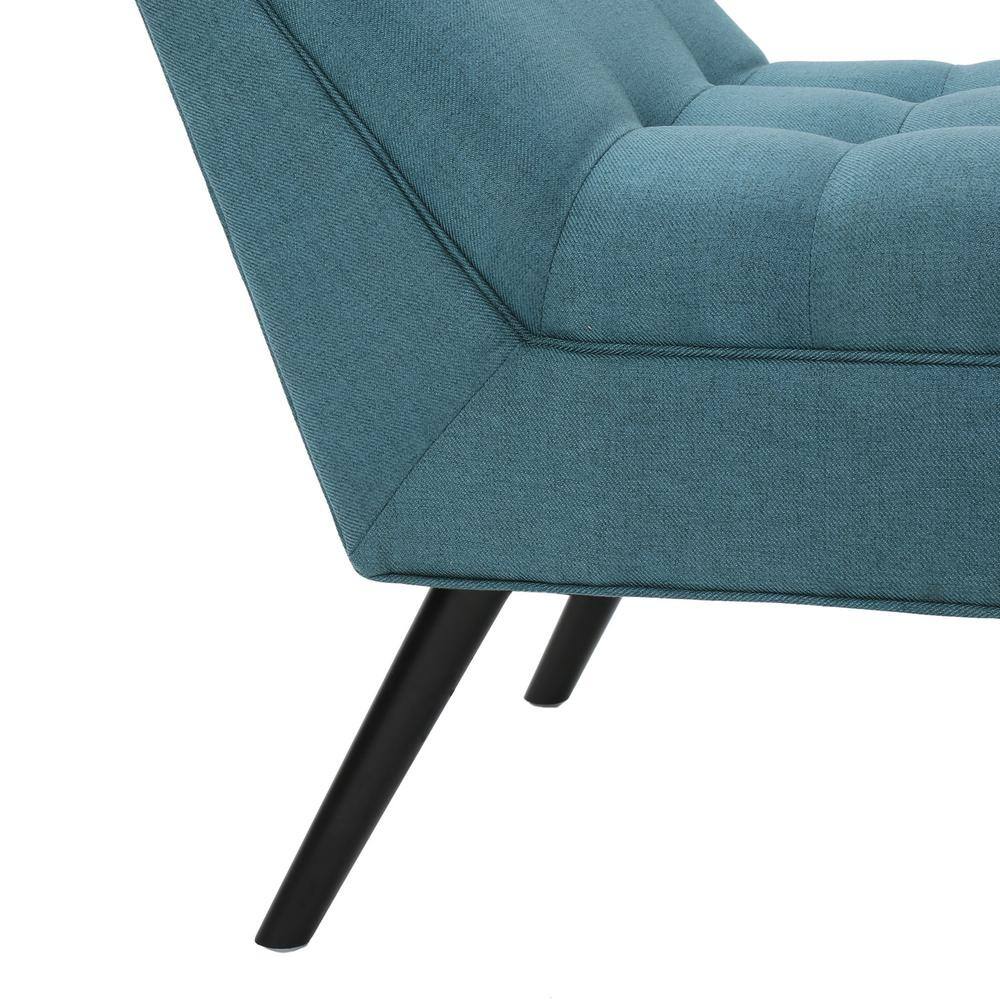 Noble House Demi Dark Teal Upholstered Bench (23.50 in. x 52 in. x 19.50 in.)