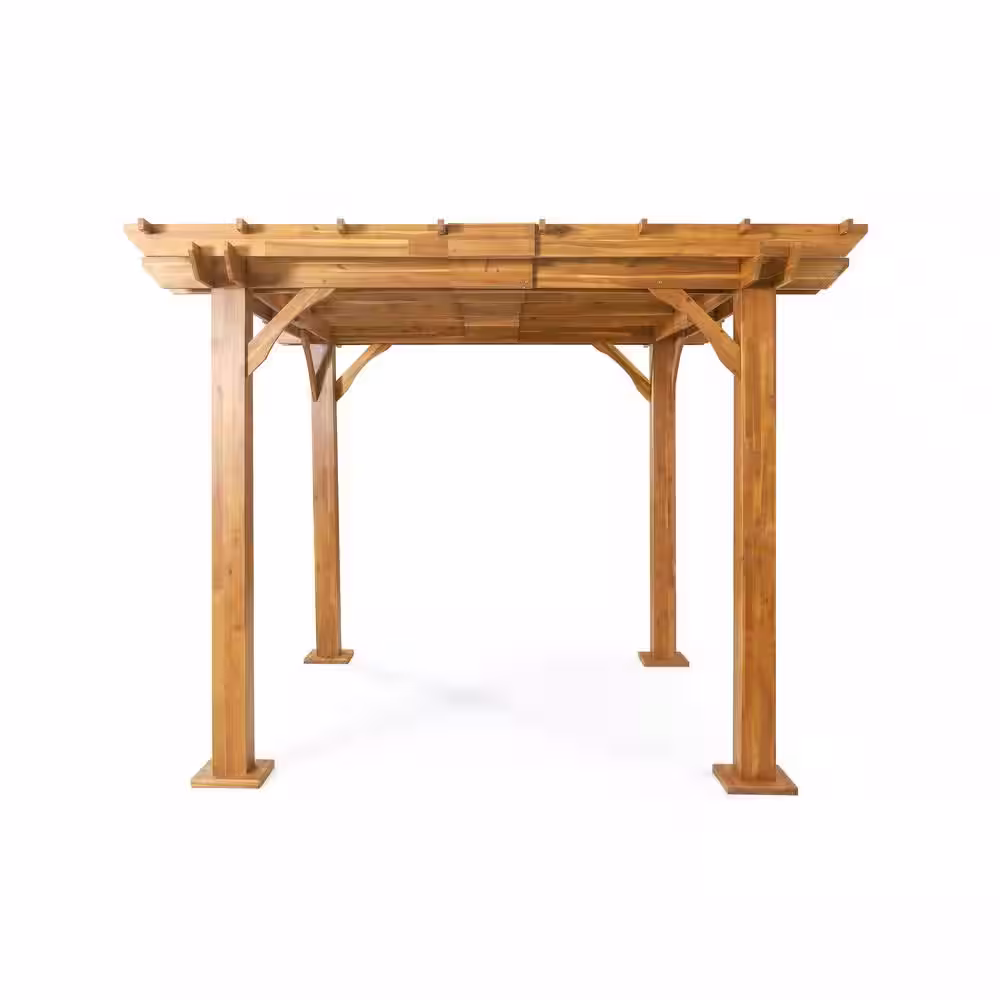 Noble House McWethy 10 ft. x 10 ft. Acacia Wood Pergola
