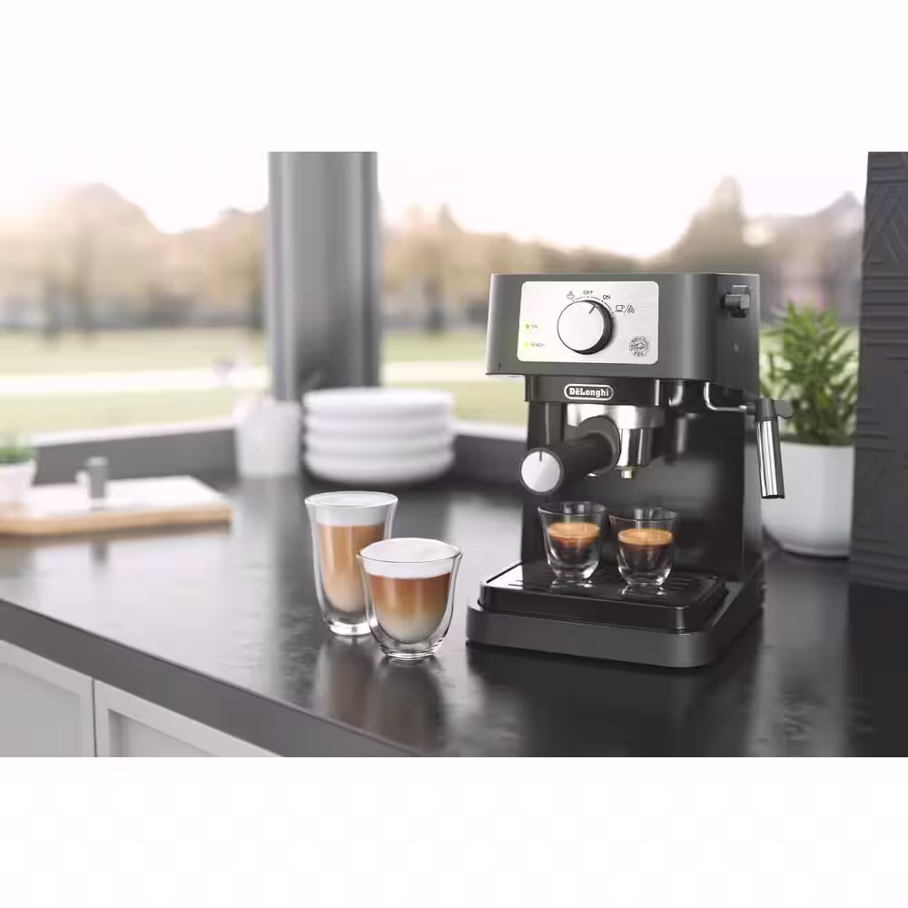DeLonghi De'Longhi Stilosa Black and SS 15-Bar Pump Espresso Maker