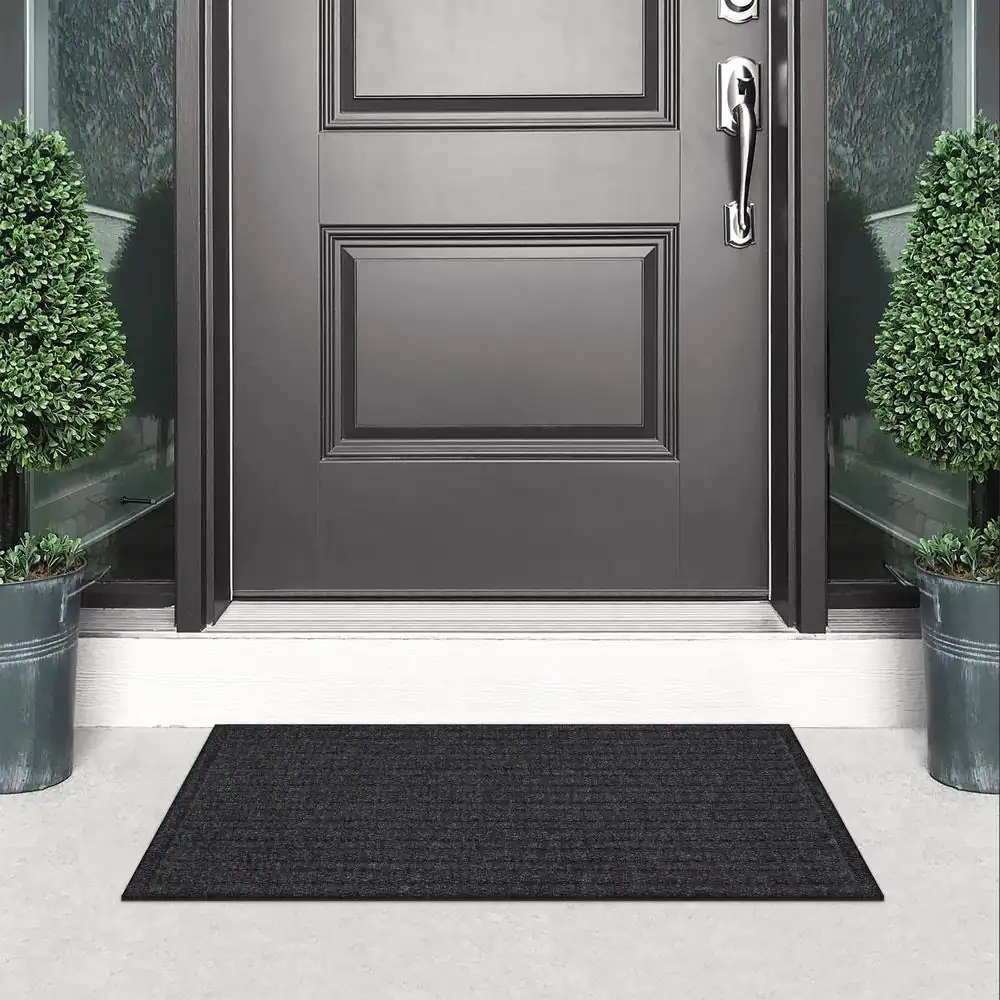 TrafficMaster Benton Ribs 24 in x 36 in Charcoal Doormat