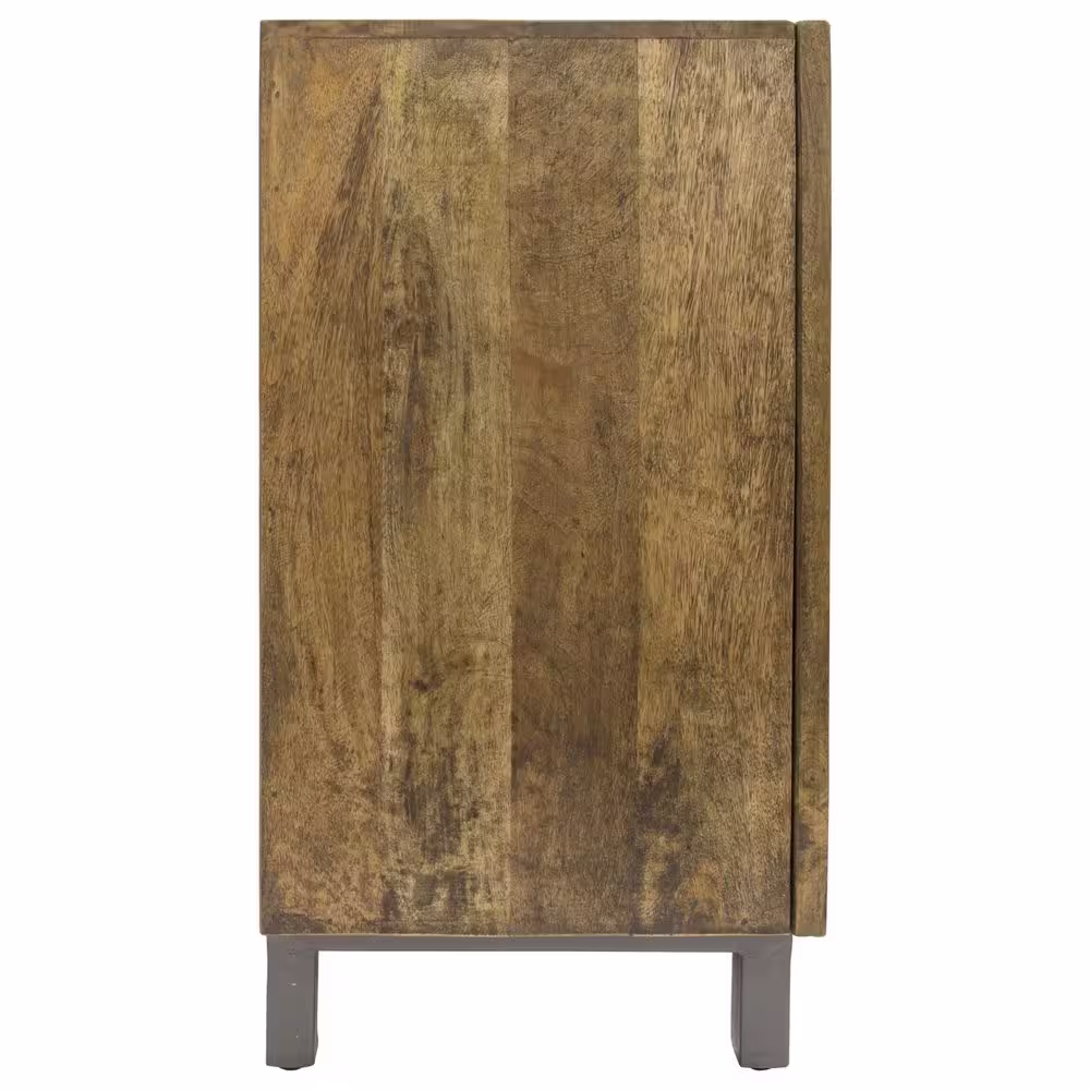 Yosemite Home Decor Dream Weaver 69 in. Brown/Gold/Gray Standard Rectangle Wood Console Table