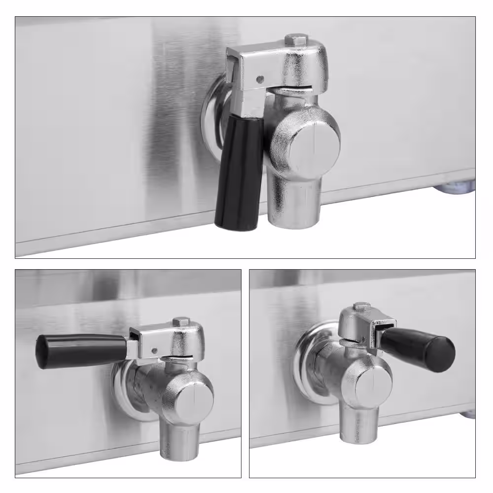 None 24.9 qt. Stainless Steel Dual Tank Electric Deep Fryer with Faucet