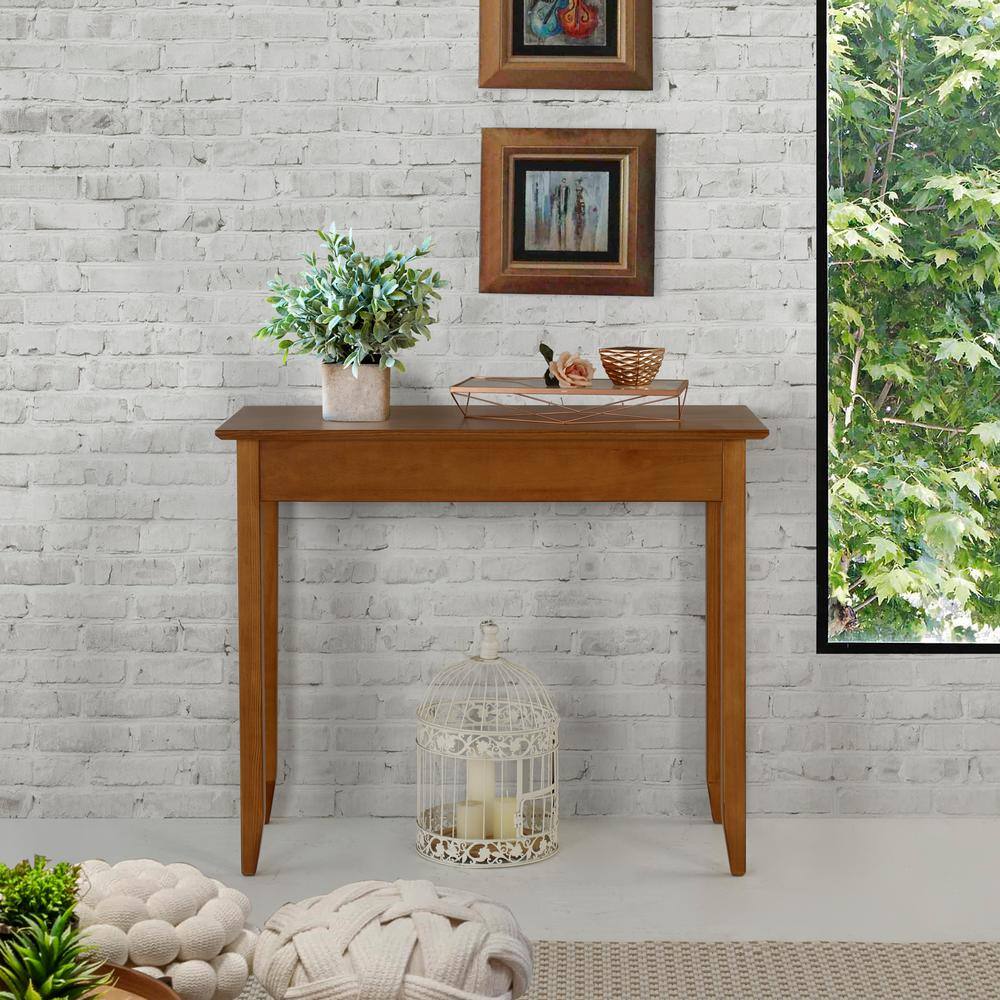 Camaflexi Shaker Style 36 in. Cherry Rectangular Solid Wood Console Table