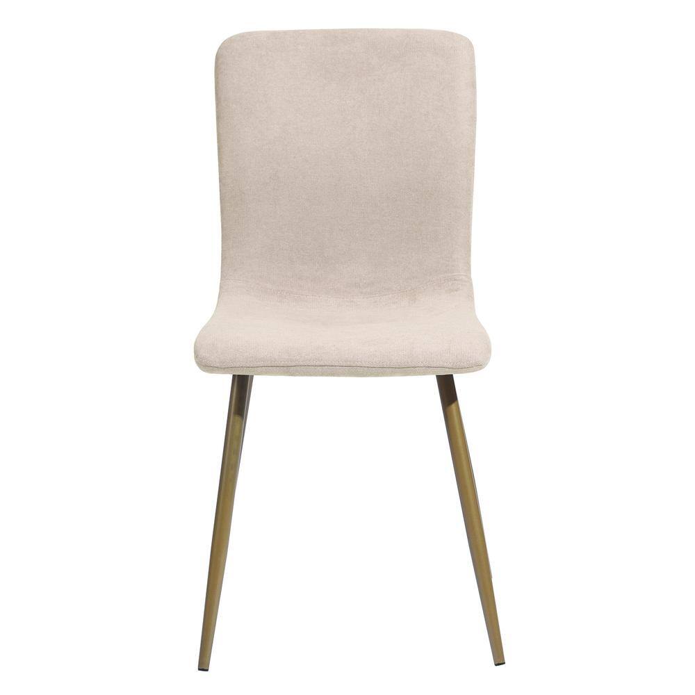 Homy Casa Scargill Beige Textured Fabric Upholstered Dining Chairs (Set of 4)