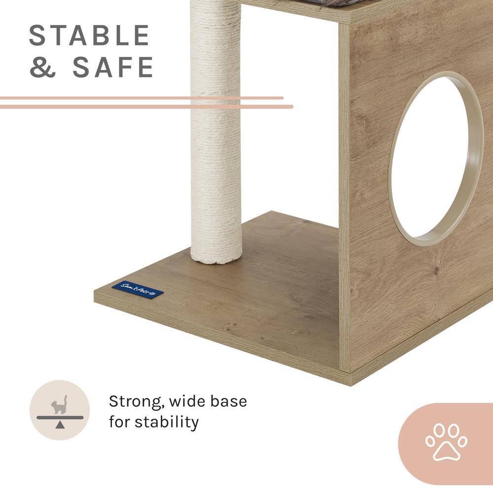 Sam's Pets Sheree 17.32 in. Light Brown Cat Tree