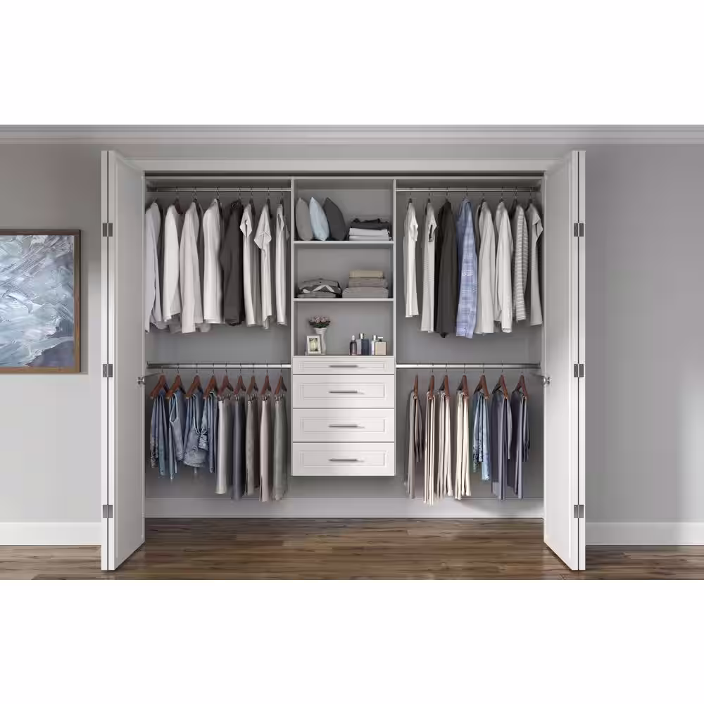 Closet Evolution 4 in. H x 24 in. W Wood Drawer Kit Modern Raised White
