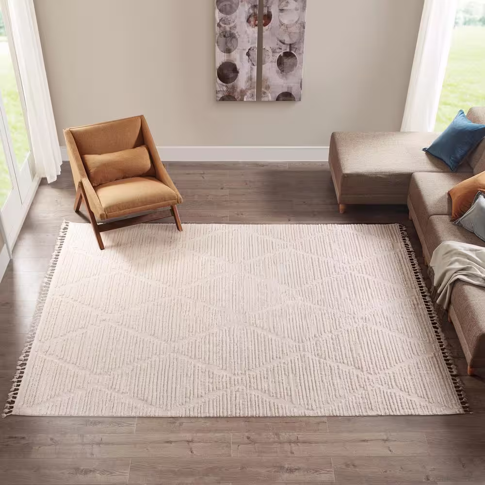 INK+IVY Alton Light Bone 8ft. x 10ft. Polypropylene Area Rug