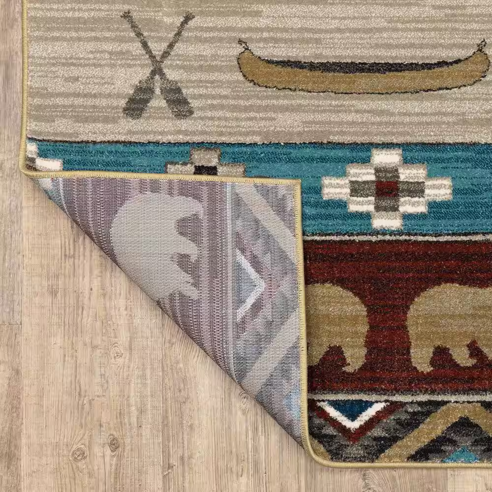 None Bazaar Aspen Multi 7 ft. 10 in. x 10 ft. Lodge Area Rug