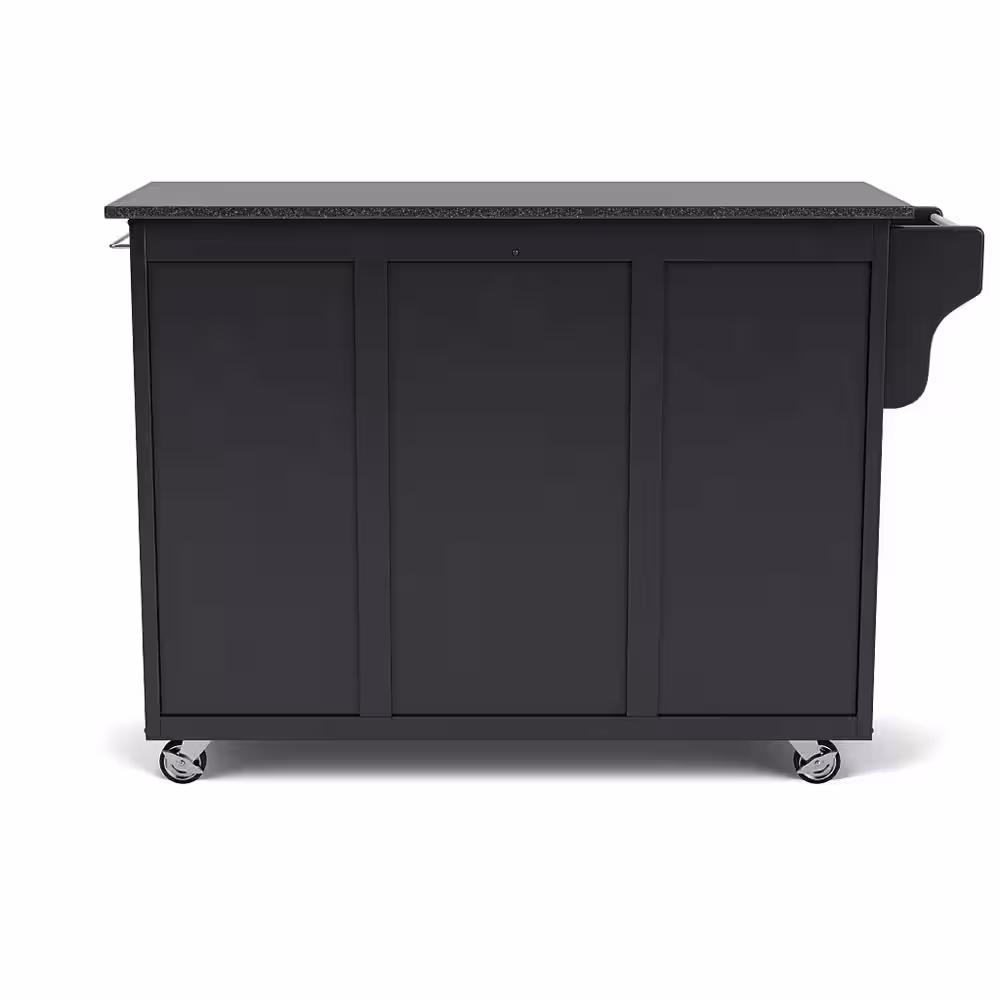 HOMESTYLES Create-a-Cart Black Kitchen Cart with Black Granite Top