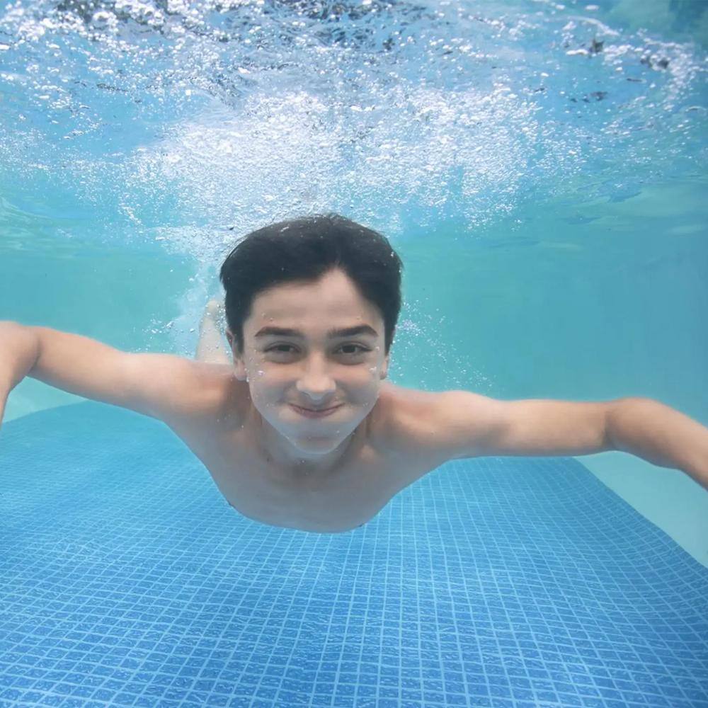 Bestway 24 ft. x 12 ft. Oval 48 in. Deep Soft-Sided Above Ground Swimming Pool Set