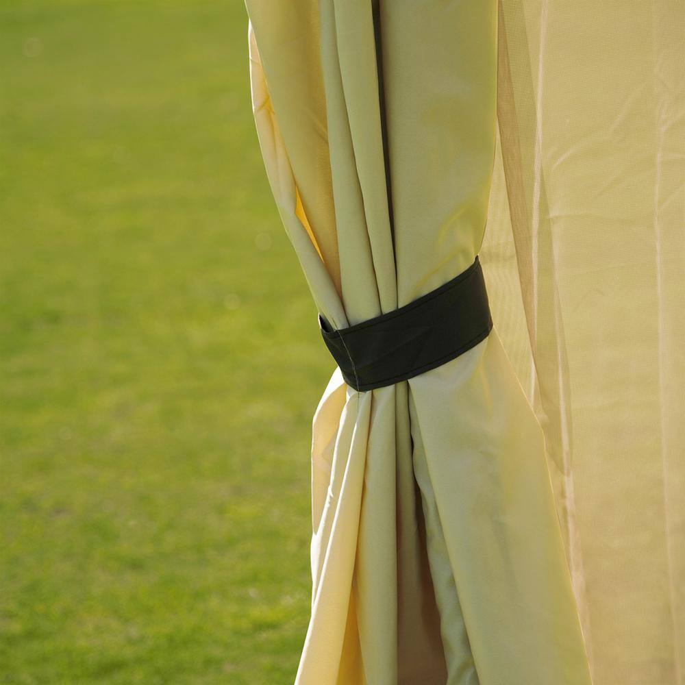 None Patio 10 ft. x 10 ft. Khaki Garden Canopy Gazebo Canopy