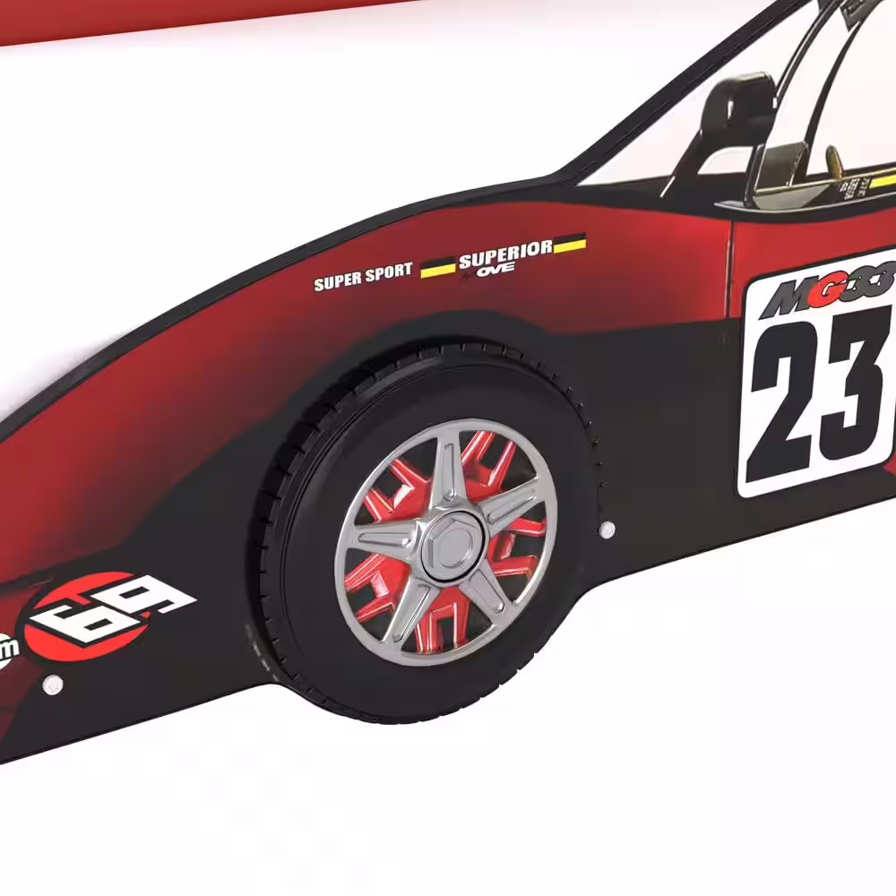 Furniture of America Verrett Red Twin Race Car Bed