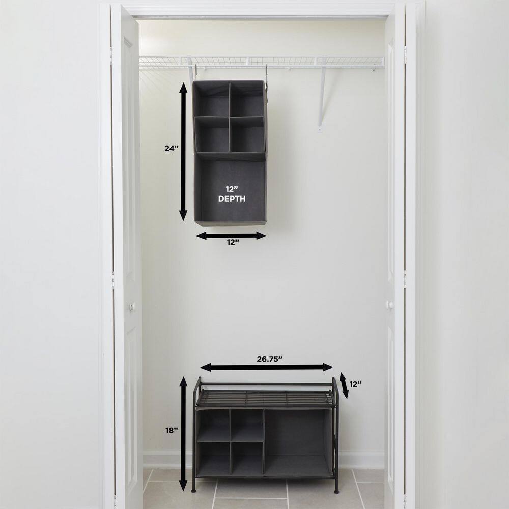 Flipshelf 26.75 in. W Black 2 Shelf Freestanding Wire Closet System